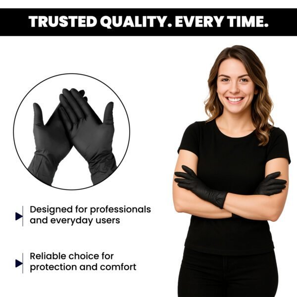 Premium Black Nitrile Examination Gloves - Medical Grade AQL 1.5 - Image 4