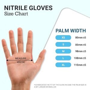 Blue Nitrile powder free gloves SIZE